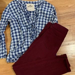 Hollister red jean khaki pants 00